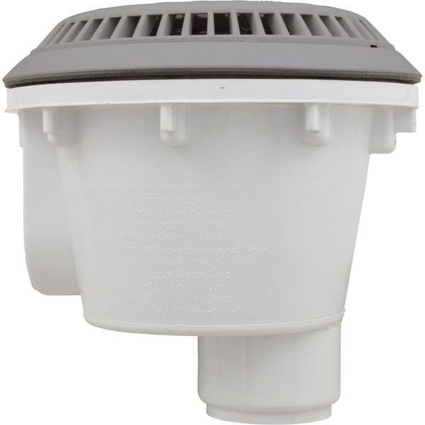 Main Drain, WW Anti Vortex, 8" Rnd, Vinyl, 2"s, Gray : 640-2757 V