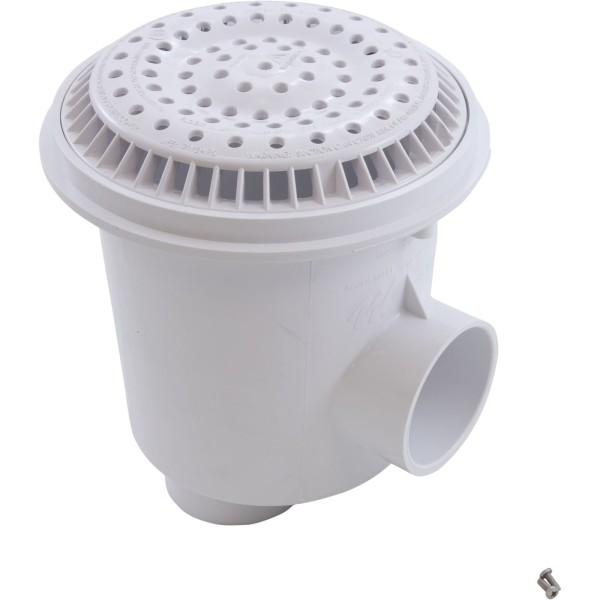 Main Drain, WW Anti Vortex, 8" Rnd, Gun, 2-1/2"s, White : 640-2410 V