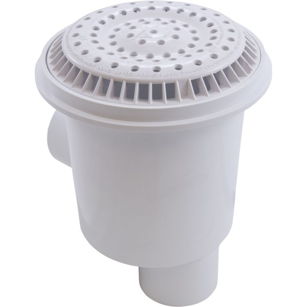 Main Drain, WW Anti Vortex, 8" Rnd, Gun, 2-1/2"s, White : 640-2410 V