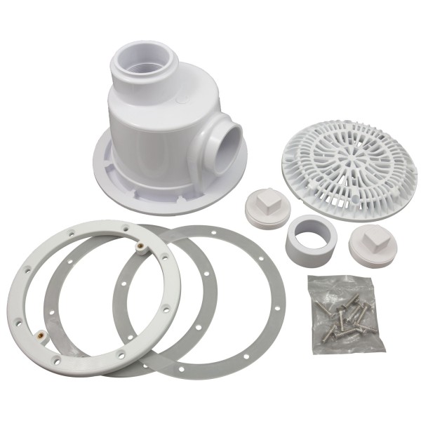 Main Drain, CMP Galaxy, Vinyl, 2"s, White : 25515-200-000