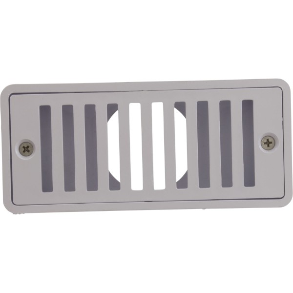 Gutter Drain, Pentair 2.5" x 6", w/Grate, White : 542039
