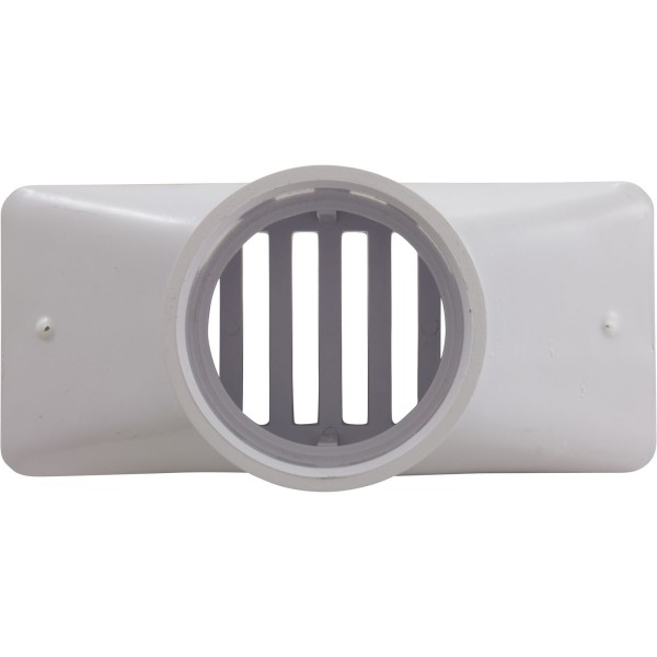 Gutter Drain, Pentair 2.5" x 6", w/Grate, White : 542039