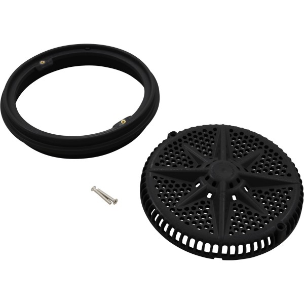 Main Drain Grate, PentairStarGuard, 8", 112gpm, Black, Long Ring : 500100