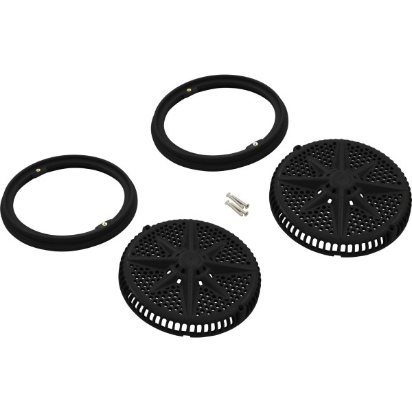 Main Drain Grate, PentStarGuard, 8", 112gpm, Blk, qty 2, Shrt Ring : 500145