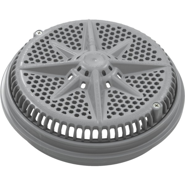 Main Drain Grate, Pent StarGuard, 8", 112gpm, Gray, qty 2, Lg Ring : 500143