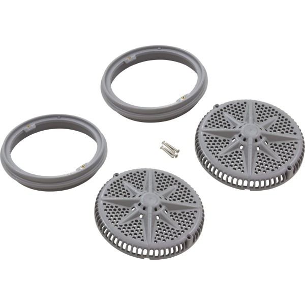 Main Drain Grate, Pent StarGuard, 8", 112gpm, Gray, qty 2, Lg Ring : 500143