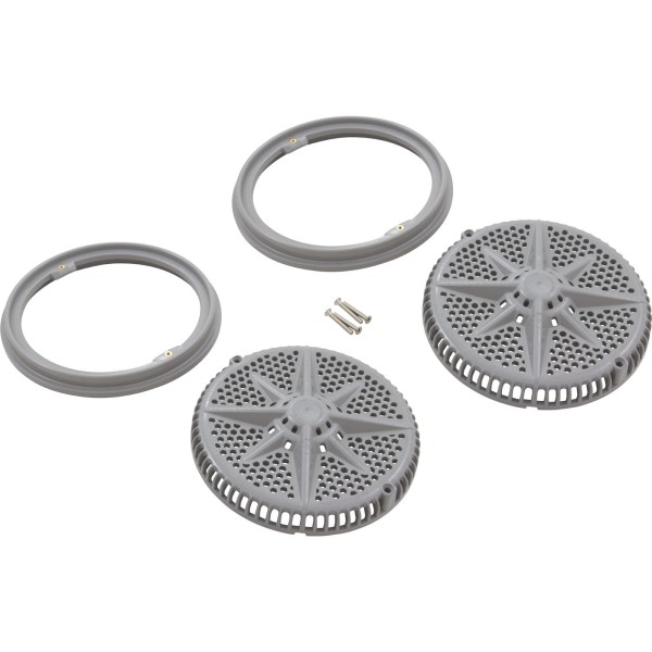 Main Drain Grate, PentStarGuard, 8", 112gpm, Gry, qty 2, Shrt Ring : 500147