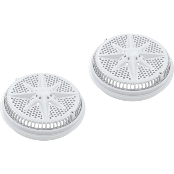 Main Drain Grate, PentStarGuard, 8", 112gpm, Wht, qty 2, Long Ring : 500140