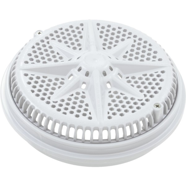 Main Drain Grate, PentStarGuard, 8", 112gpm, Wht, qty 2, Long Ring : 500140