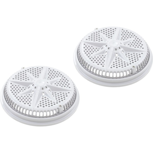 Main Drain Grate, Pent StarGuard, 8", 112gpm, Wht, qty 2, Shrt Rin : 500144