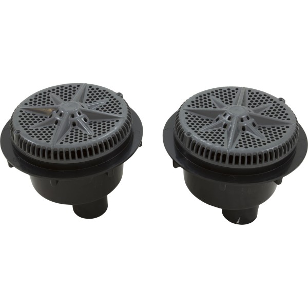 Main Drain, PentStrGrd, 8", 112gpm, 2-2"Btm Port, ABS, DrGry, qty 2 : 500122