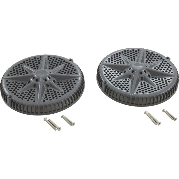 Main Drain, PentStrGrd, 8", 112gpm, 2-2"Btm Port, ABS, DrGry, qty 2 : 500122