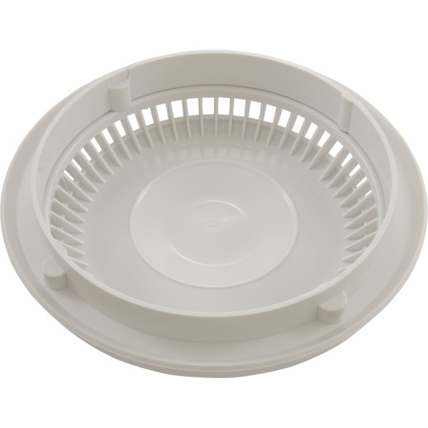 Main Drain Grate, Afras, Anti Vortex, 7-3/4"dia, Wht, w/Ring&Scrw : 10064W