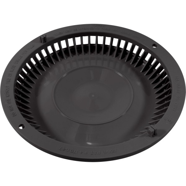Main Drain Cover, Afras, Anti Vortex, Dark Gray, w/Screws : 11064DKGY