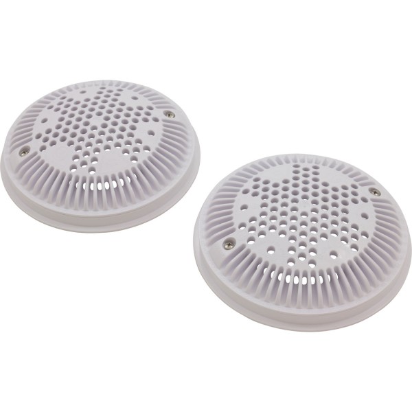 Suction Cover, Hayward WG1030, 8" Round, w/Frame, Wht, Qty 2 : WG1030AVPAK2