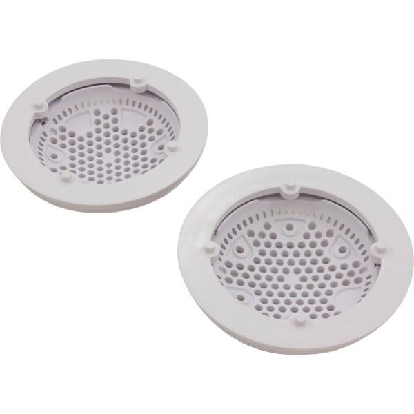 Suction Cover, Hayward WG1030, 8" Round, w/Frame, Wht, Qty 2 : WG1030AVPAK2