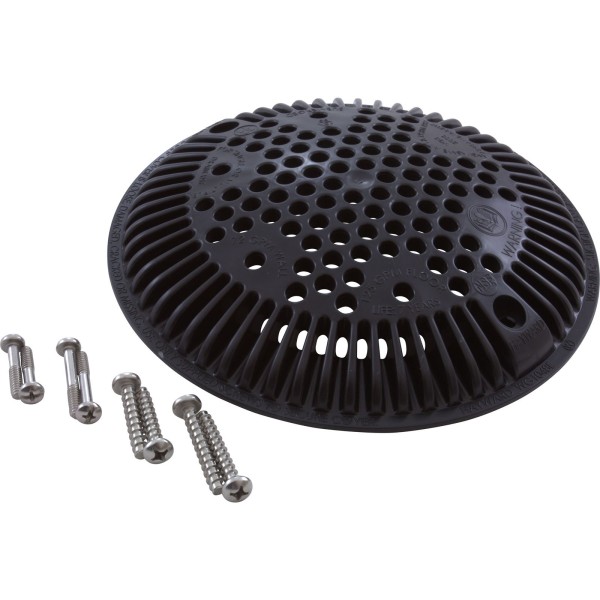 Main Drain Cover, Hayward Anti Vortex, 8"dia Round, Blk : WGX1048EBLK