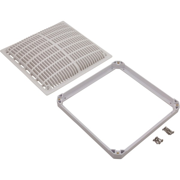 Main Drain Grate, Hayward Low Velocity, 12" x 12"Sq, w/Frame : WGX1032BLV2