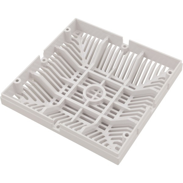 Main Drain Grate, Waterway 9" x 9" Square, White : 642-4790 V