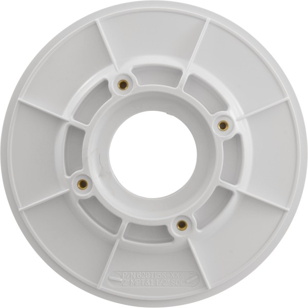 Wall Fitting, 6" dia, 2-3/8"hs, 2"mpt-1-1/2"s, White : 620T15S101