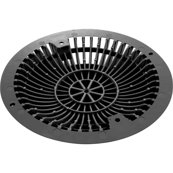 Main Drain Grate, Retro 8" Round, MoFlow, w/Hardware, Dark Gray : R8MF105