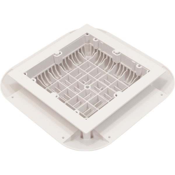 Main Drain Grate, 14" x 14" Square, 2 Retro 9"x9", White : 914101