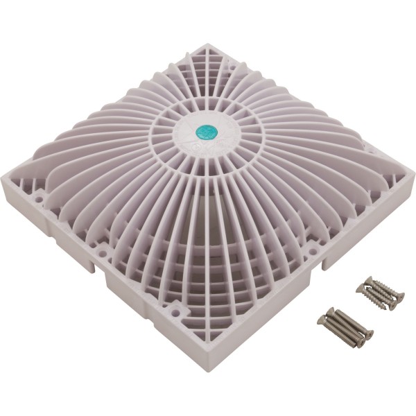 Main Drain Cover, AquaStar, Retro MoFlow, 9" x 9", Square, White : R9MF101