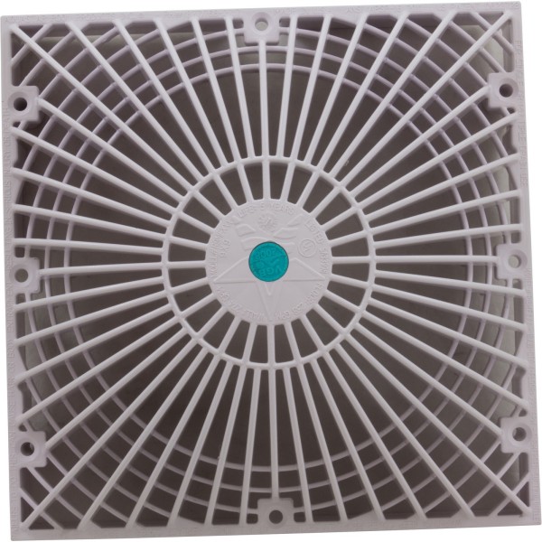 Main Drain Cover, AquaStar, Retro MoFlow, 9" x 9", Square, White : R9MF101
