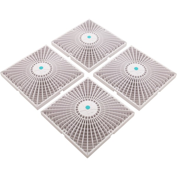 Drain Cover, Aquastar Star, 18" Square (4x9) , w/Risers, Wht, VGB : P18NF101