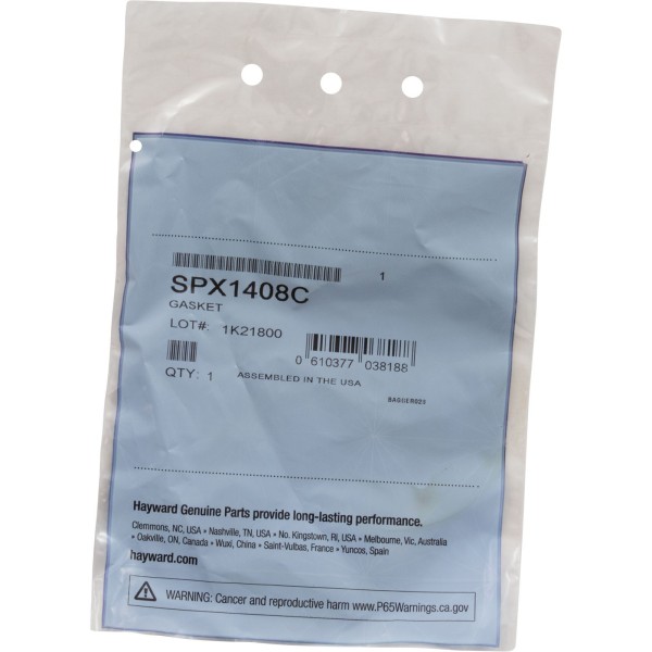 Gasket, Hayward, 2-1/4"id, 3-7/16"od, Inlet Fitting : SPX1408C