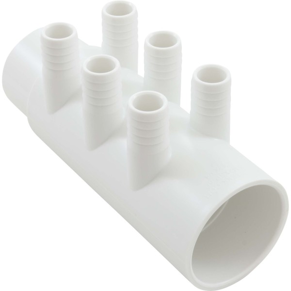 Manifold, 3/4"b, 6 port, Flow Thru, 2"s x 2"spg, w/2 plugs : WM2XSP-6