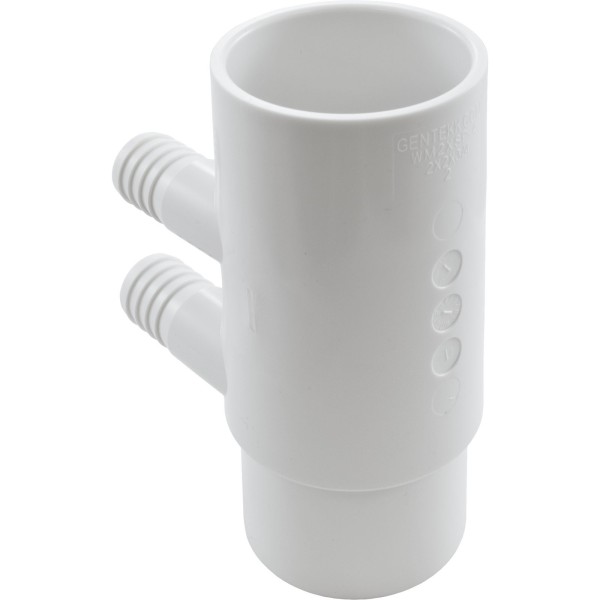 Manifold, 3/4" Barb, 4 port, Flow Thru, 2" Slip x 2" Spigot : WM2XSP-4
