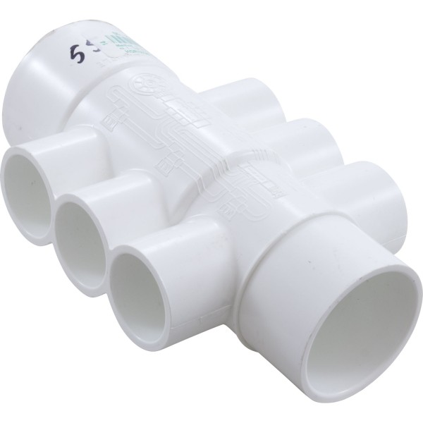 Manifold, 1"s, 6 Port, Flow Thru, 1-1/2"s/2"spg x 2"s : 672-4550