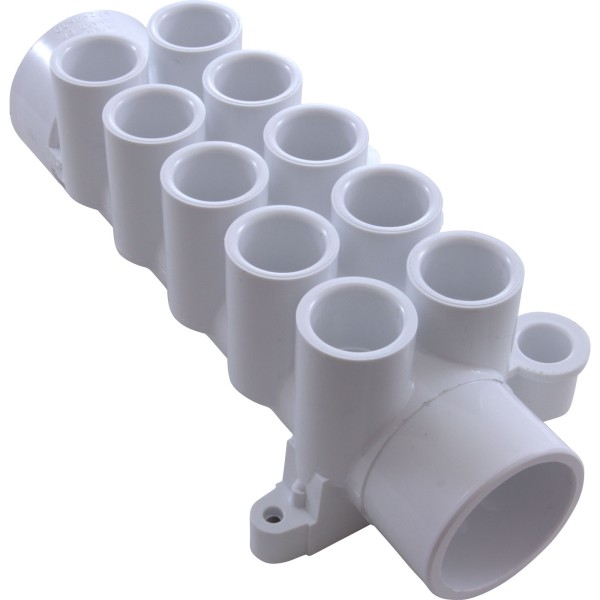 Manifold, 1/2"s, 10 Port, Flow Thru, 1-1/2"s x 1-1/2"spg, w/Plug : 672-4630