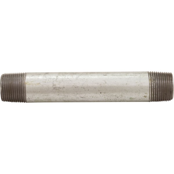 Nipple, Galvanized, 6" x 3/4" Male Pipe Thread : ZNG046