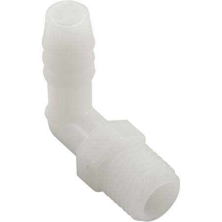 Barb Adapter, 3/8"b x 1/4"mpt, 90 Degree, Nylon : 63102