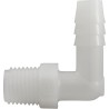 Barb Adapter, 3/8"b x 1/4"mpt, 90 Degree, Nylon : 63102
