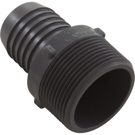 Barb Adapter, Lasco, 1-1/2"mpt x 1-1/4"b, PVC : 1436212