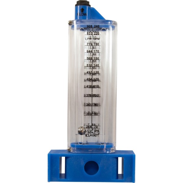 Flowmeter, Rola-Chem Vertical Mount, 2-1/2" PVC, 60-240 GPM : 570361V
