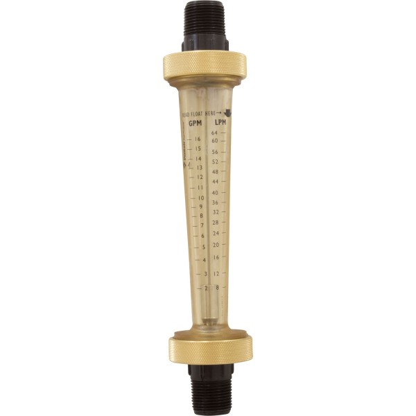 Flow Meter, Pentair, 2-16 gpm, 3/4" Nylon Thd End, Small Body : LDF359N