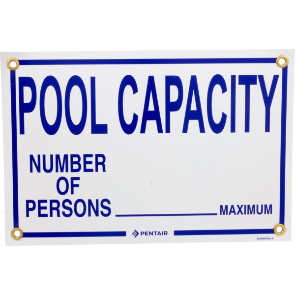 Sign, Pool Capacity, 18" x 12" : R230900
