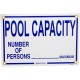 Sign, Pool Capacity, 18" x 12" : R230900