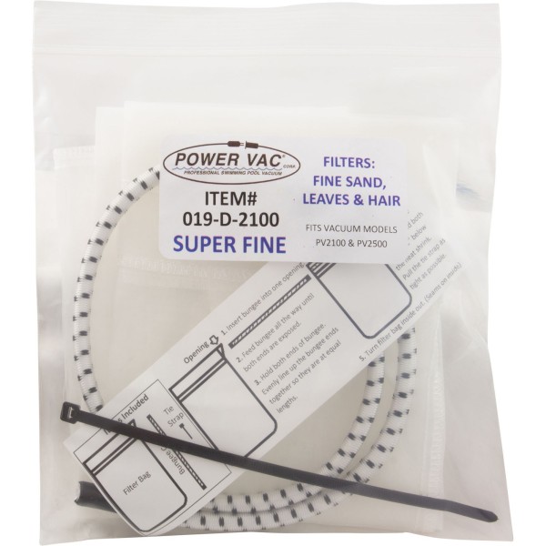 Filter Bag, Power Vac, 26" Super Fine Mesh, 2100 Series : 019-D-2100