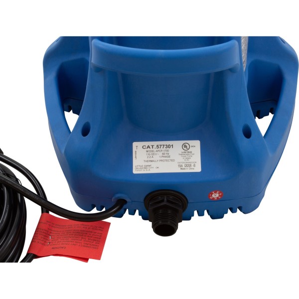 Pump, Submersible, Little Giant, 1700 GPH, 270w, 25' Cord : 577301