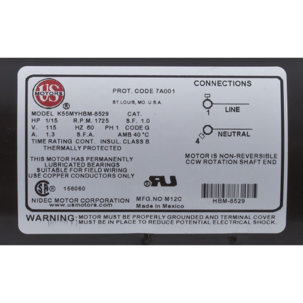 Pump, Circ, WW Iron Might, 1/15hp, 1.3A, 115v, 48fr, OEM : 3410030-1E